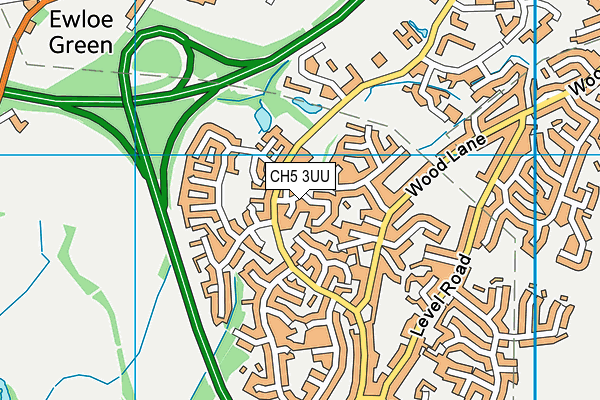 CH5 3UU map - OS VectorMap District (Ordnance Survey)