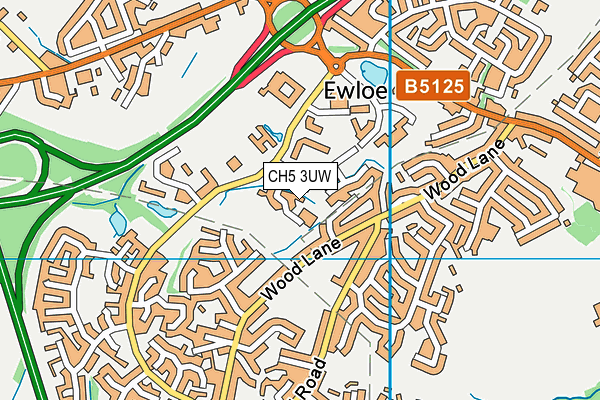 CH5 3UW map - OS VectorMap District (Ordnance Survey)