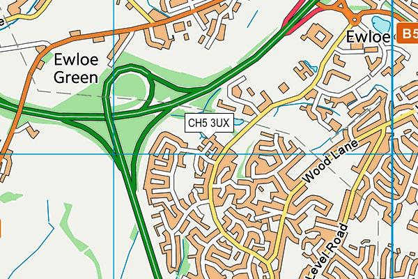 CH5 3UX map - OS VectorMap District (Ordnance Survey)