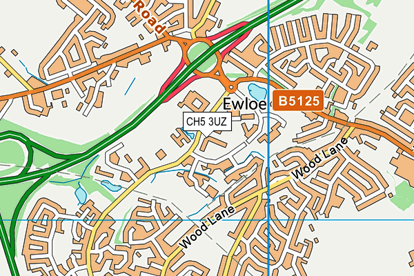 CH5 3UZ map - OS VectorMap District (Ordnance Survey)