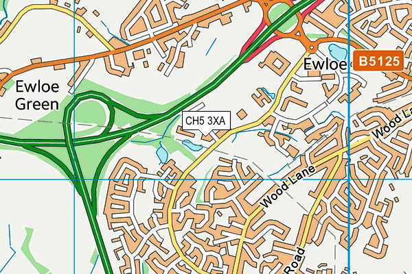 CH5 3XA map - OS VectorMap District (Ordnance Survey)