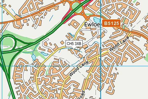 CH5 3XB map - OS VectorMap District (Ordnance Survey)