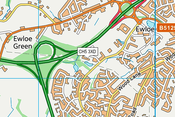 CH5 3XD map - OS VectorMap District (Ordnance Survey)