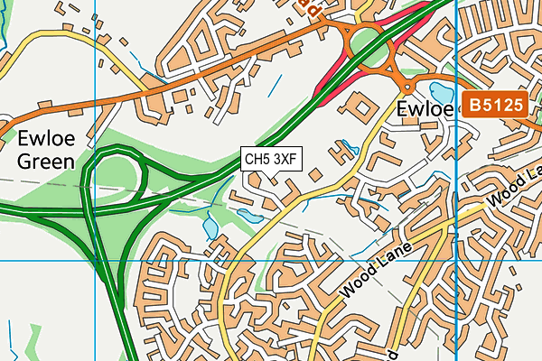 CH5 3XF map - OS VectorMap District (Ordnance Survey)