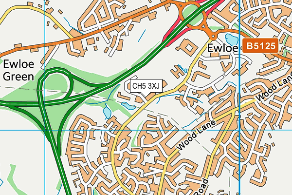 CH5 3XJ map - OS VectorMap District (Ordnance Survey)