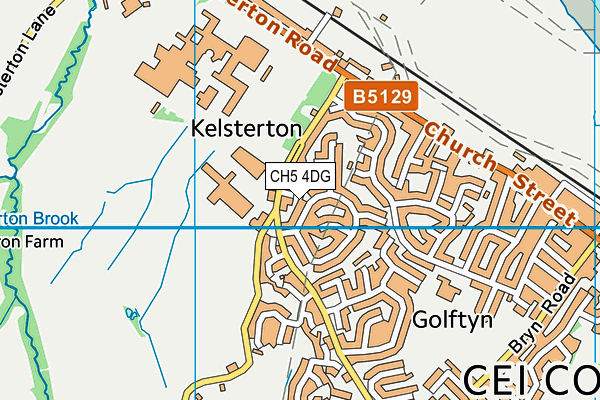 CH5 4DG map - OS VectorMap District (Ordnance Survey)