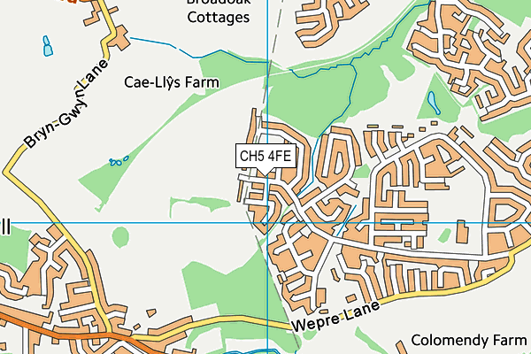 CH5 4FE map - OS VectorMap District (Ordnance Survey)