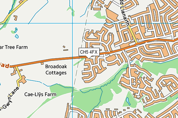 CH5 4FX map - OS VectorMap District (Ordnance Survey)