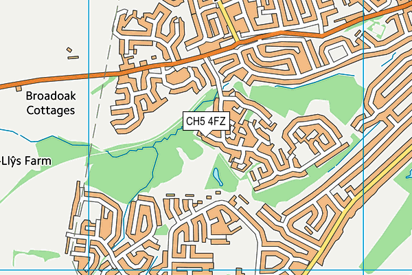 CH5 4FZ map - OS VectorMap District (Ordnance Survey)