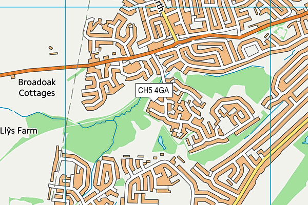 CH5 4GA map - OS VectorMap District (Ordnance Survey)
