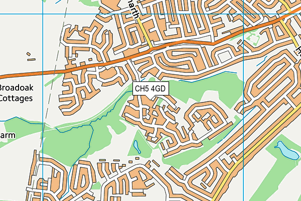 CH5 4GD map - OS VectorMap District (Ordnance Survey)