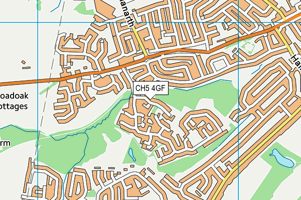 CH5 4GF map - OS VectorMap District (Ordnance Survey)