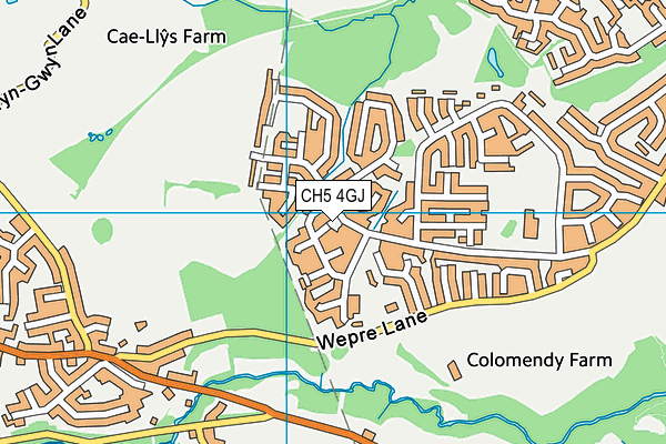 CH5 4GJ map - OS VectorMap District (Ordnance Survey)