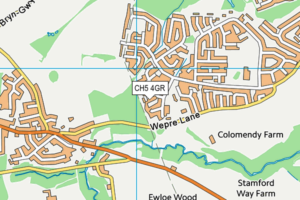 CH5 4GR map - OS VectorMap District (Ordnance Survey)