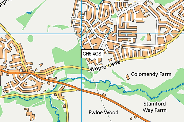 CH5 4GS map - OS VectorMap District (Ordnance Survey)