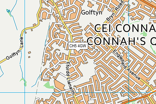 CH5 4GW map - OS VectorMap District (Ordnance Survey)