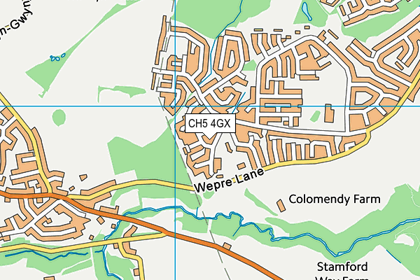 CH5 4GX map - OS VectorMap District (Ordnance Survey)