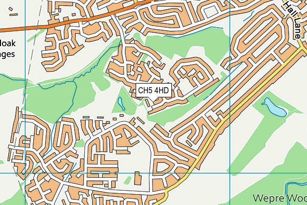 CH5 4HD map - OS VectorMap District (Ordnance Survey)