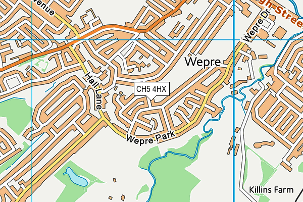 CH5 4HX map - OS VectorMap District (Ordnance Survey)