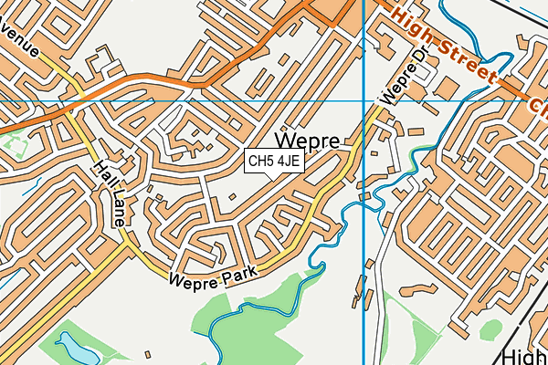 CH5 4JE map - OS VectorMap District (Ordnance Survey)