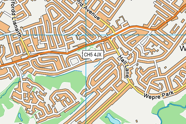 CH5 4JX map - OS VectorMap District (Ordnance Survey)