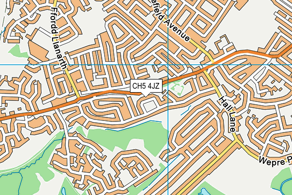 CH5 4JZ map - OS VectorMap District (Ordnance Survey)