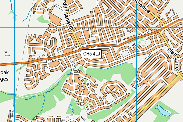 CH5 4LJ map - OS VectorMap District (Ordnance Survey)