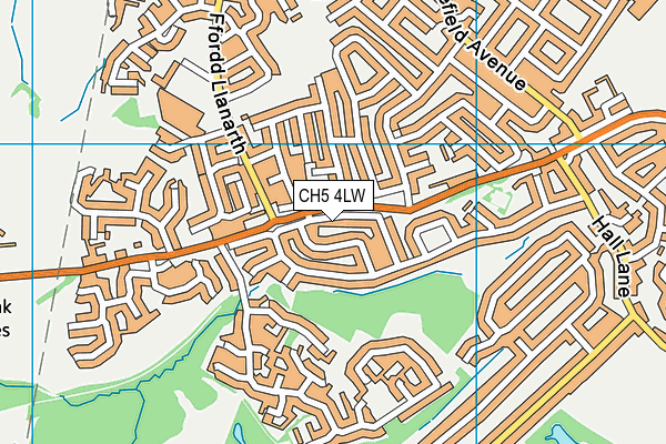 CH5 4LW map - OS VectorMap District (Ordnance Survey)