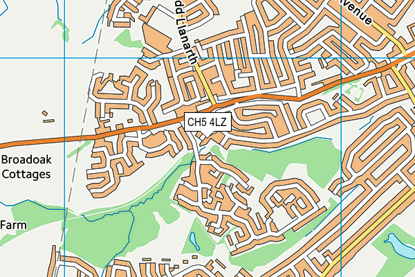 CH5 4LZ map - OS VectorMap District (Ordnance Survey)