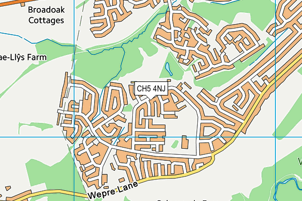 CH5 4NJ map - OS VectorMap District (Ordnance Survey)