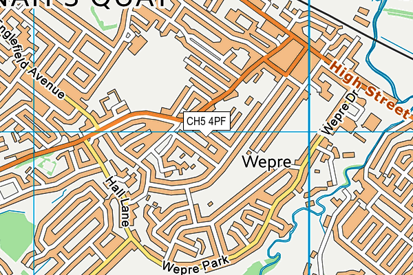 CH5 4PF map - OS VectorMap District (Ordnance Survey)