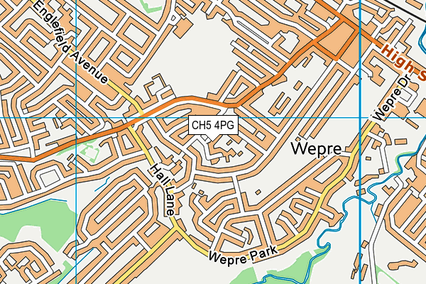 CH5 4PG map - OS VectorMap District (Ordnance Survey)