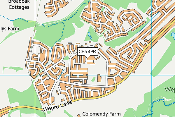 CH5 4PR map - OS VectorMap District (Ordnance Survey)