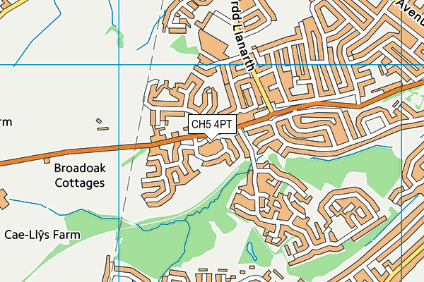 CH5 4PT map - OS VectorMap District (Ordnance Survey)