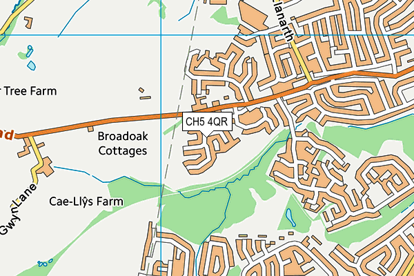 CH5 4QR map - OS VectorMap District (Ordnance Survey)