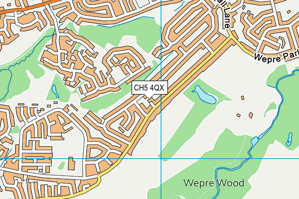 CH5 4QX map - OS VectorMap District (Ordnance Survey)