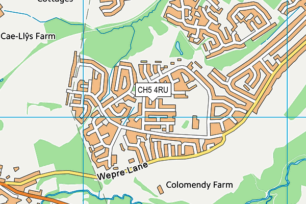 CH5 4RU map - OS VectorMap District (Ordnance Survey)