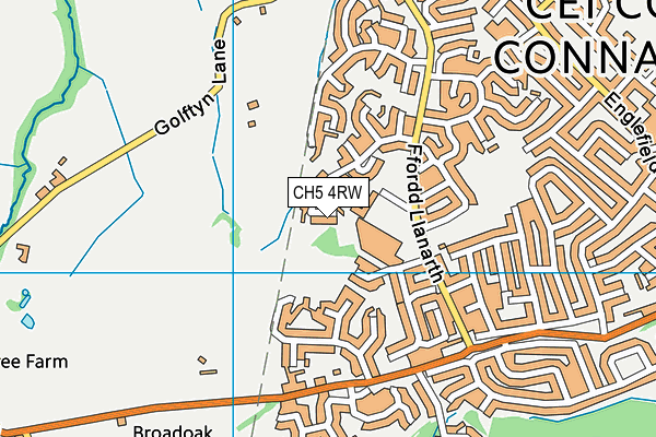 CH5 4RW map - OS VectorMap District (Ordnance Survey)