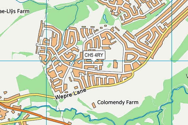 CH5 4RY map - OS VectorMap District (Ordnance Survey)