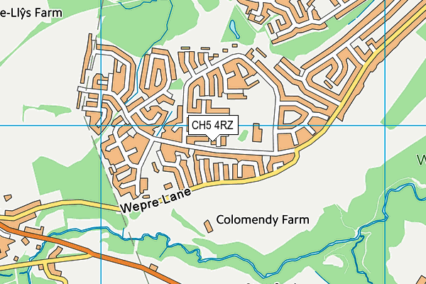 CH5 4RZ map - OS VectorMap District (Ordnance Survey)