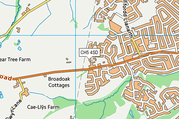 CH5 4SD map - OS VectorMap District (Ordnance Survey)