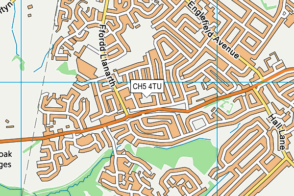 CH5 4TU map - OS VectorMap District (Ordnance Survey)