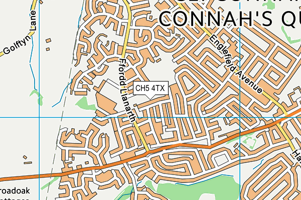 CH5 4TX map - OS VectorMap District (Ordnance Survey)