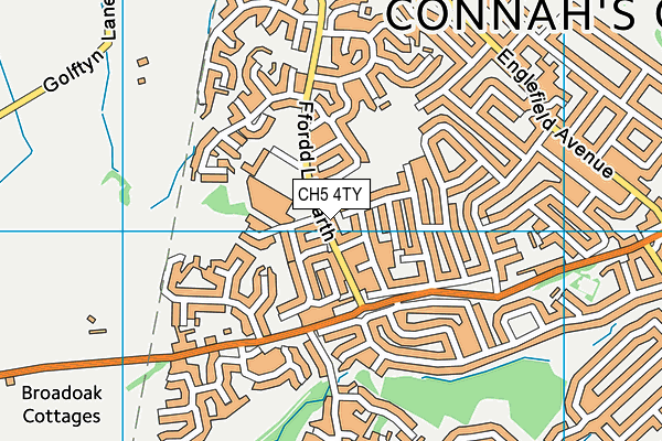 CH5 4TY map - OS VectorMap District (Ordnance Survey)