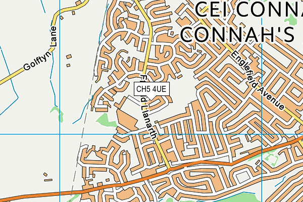 CH5 4UE map - OS VectorMap District (Ordnance Survey)