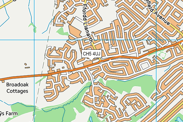 CH5 4UJ map - OS VectorMap District (Ordnance Survey)