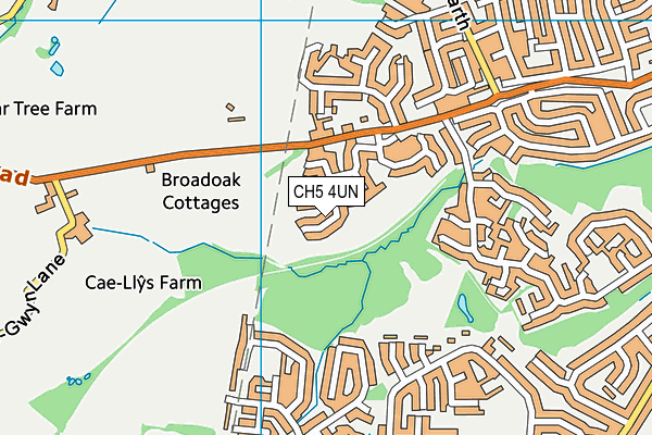 CH5 4UN map - OS VectorMap District (Ordnance Survey)