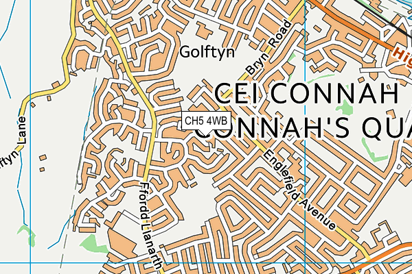 CH5 4WB map - OS VectorMap District (Ordnance Survey)