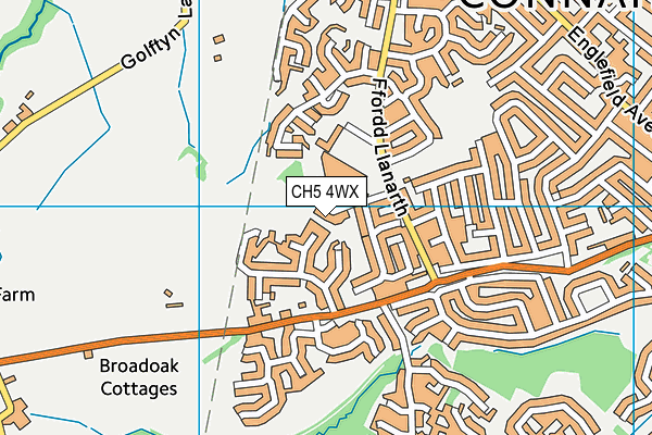 CH5 4WX map - OS VectorMap District (Ordnance Survey)