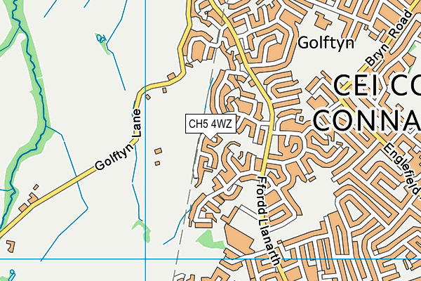 CH5 4WZ map - OS VectorMap District (Ordnance Survey)